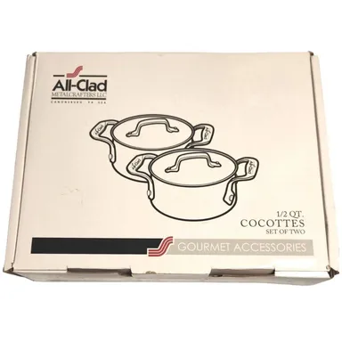 All-Clad 1/2 QT. Cocottes Set Of Two In Stainless Steel #E849A264