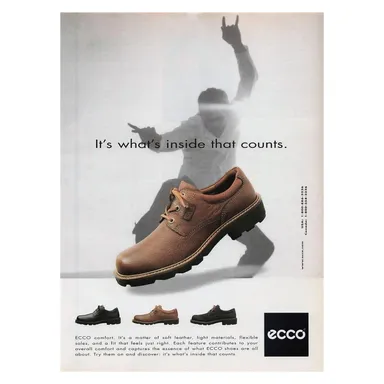 Ecco Mens Shoes Vintage Magazine Print Ad Fashion 2002