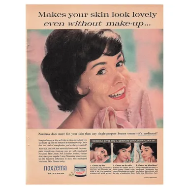 Noxzema Skin Cream Vintage Magazine Print Ad 1962