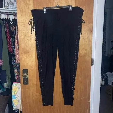 Men’s Black The Pirate Dressing Lace Up Lounge Pants - Size XL - BNWT