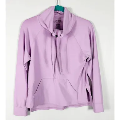Josie Natori Womens Solstice Zip Pop Over Shirt Size XS Lilac Purple