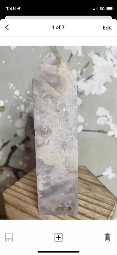 Pink Amethyst, with Flower Agate and pyrite. Appx 4.5”