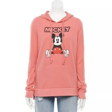Disney Jacket Women's Pink Mickey Mouse Tunic Hoodie Sweatshirt Size Med…