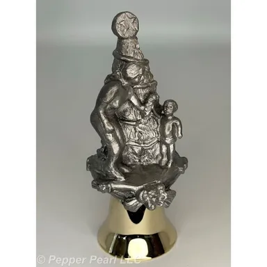 Michael A. Ricker Pewter Christmas Bell 2018 Mother Son Candy Cane Tree