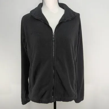 Columbia Womens Fleece Jacket Sweater Black Full Zip L