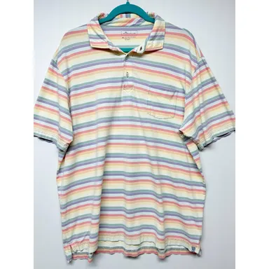 Peter Millar Mens Crown Performance Multicolor Striped Polo XL 