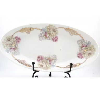 Vintage Porcelain Dish Relish or Olives White with White Flowers