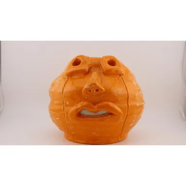  Orange Ceramic Pottery Head - Face 