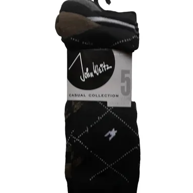 John Weitz 5-pack Dress Socks Patterns Black Gold
