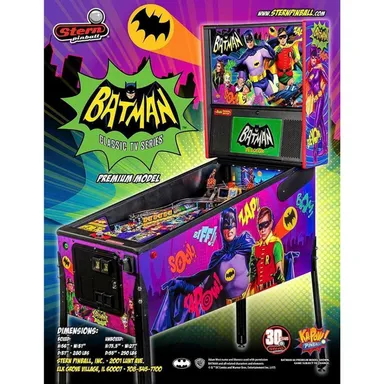 Batman 66 Premium Pinball FLYER Original NOS Super Hero Promo Art Adam West 2017