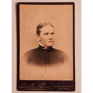 Antique Cabinet Card- Woman (Identified) Shadle & Busser Studio York, PA