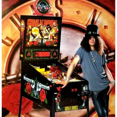 Guns N' Roses Pinball FLYER Original NOS Artwork Hard Rock Metal Music Slash