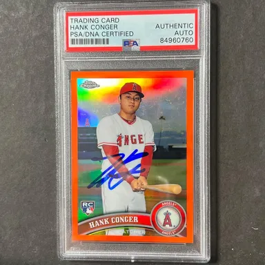 2011 Topps #180 Hank Conger Signed Card PSA Slabbed AUTO Angels