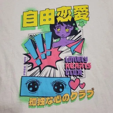 Brisco SS White Tee Anime "Lonely Hearts Club - Free Love" - Size Small
