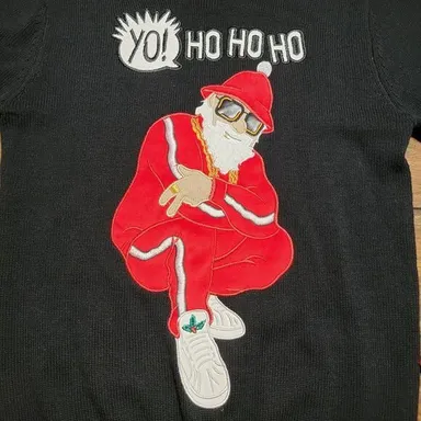 Ugly Christmas Sweater Brand LS Knit "Yo! Ho Ho Ho" Santa Unisex - Size Small