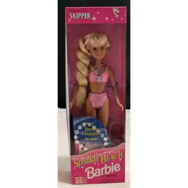 1995 Sparkle Beach Skipper Barbie Doll w/ Bracelet Mattel #14352 New NRFB