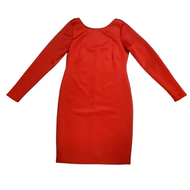 Kardashian Kollection L Classic Bodycon Dress Long Sleeve True Red Classiccore