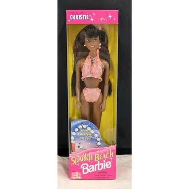 Vintage 1995 Christie Sparkle Beach Barbie African American Mattel #14355 NRFB