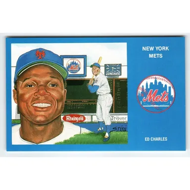 1969 NY Mets Baseball Postcard Susan Rini Ed Charles Unused Limited Edition