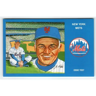 1969 NY Mets Baseball Postcard Susan Rini Eddie Yost Unused Limited Edition