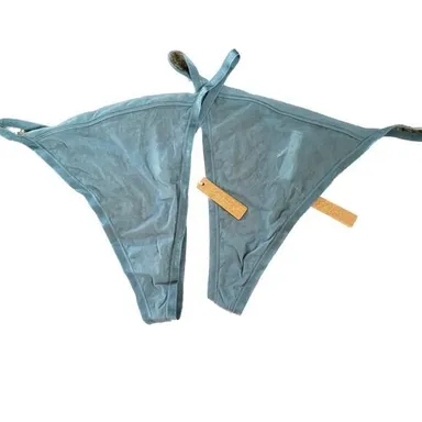 NWT SKIMS Mesh Mid Rise Thong Panty Arctic Blue Set of 2 Women 4X Plus Size