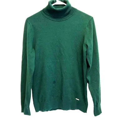 Tommy Hilfiger Turtle Neck women Pull over sweater size S Stretch Green 