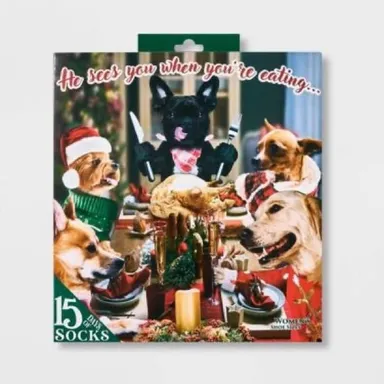 Women's Holiday Dogs 15 Days of Socks Advent Calendar - Christmas nwt 4-10