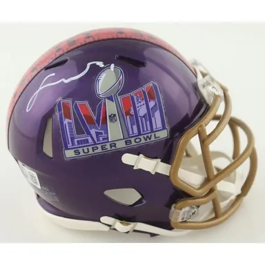 Fred Warner Signed Super Bowl LVIII Logo Speed Mini Helmet (Beckett)