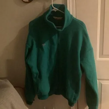 Sierra cascade zip up fleece jacket green blue teal size xl zip up pockets