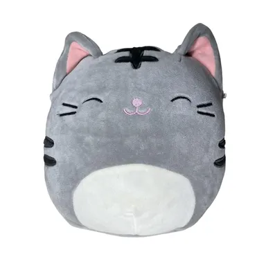 Squishmallows Tally Tabby Cat Kitten 8" Smiling Gray Plush Toy Stuffed Animal