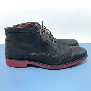 WOLVERINE 1883 Men's US 13 D, EU 46, Black/Red Genuine Soft Leather Chukka Boots