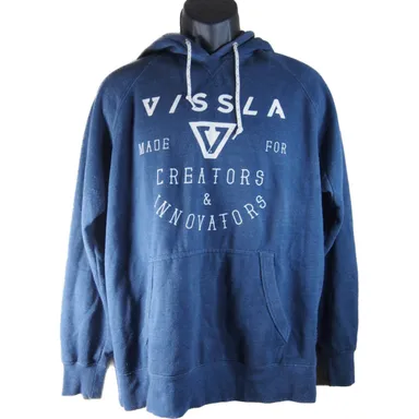 VISSLA Men's L Large Hoodie Navy Blue Pullover Creators & Innovators Ships Fast!