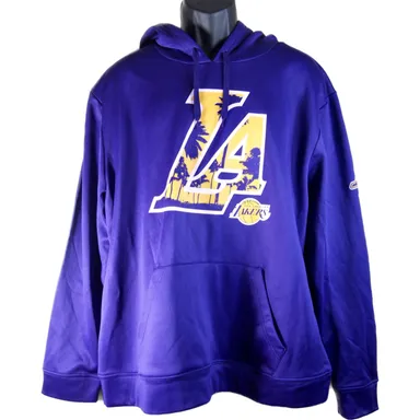 NEW Los Angeles Lakers Sweater Hoodie Mens XL Fanatics Purple Yellow Pullover 