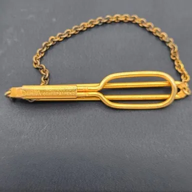 Vintage Swank Gold Tone Art Deco Style Tie Bar Clip / Clasp