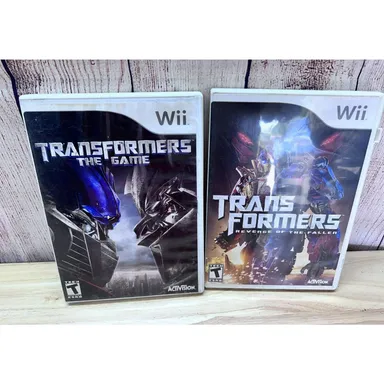 LOT Transformers: The Game & Revenge Of The Fallen Nintendo Wii W/Manual Bad Art