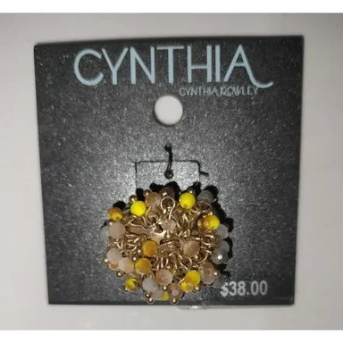 Cynthia Rowley Chunky Stretch Ring Beaded Embellish Costume Jewelry Fashion Y2K