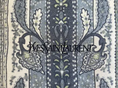YSL Saint Laurent Blanket Blue Filigree and Stripe