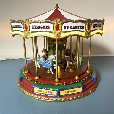 Dept 56 The Red Ruby Carousel Heritage Village Carnival Series #53801 with Box