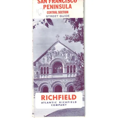 1967 San Francisco Peninsula California Street Guide Richfield Central Section