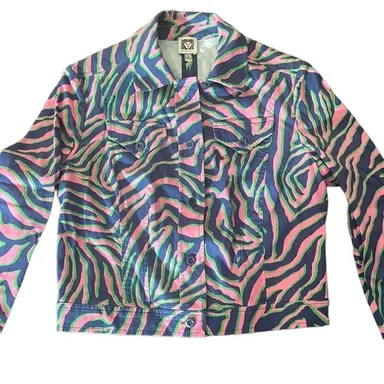 Anne Klein pink Zebra velvet jacket - size 4