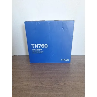 4PK TN760 Toner Cartridge for Brother TN730 MFC-L2710DW DCP-L2550DW HL-L2390DW
