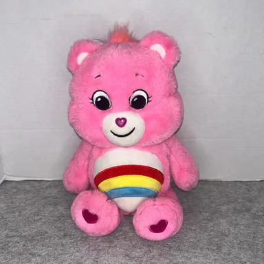 2020 Care Bears Stuffed Plush 14 Inches - Cheer Bear - Unlock the Magic Rainbow