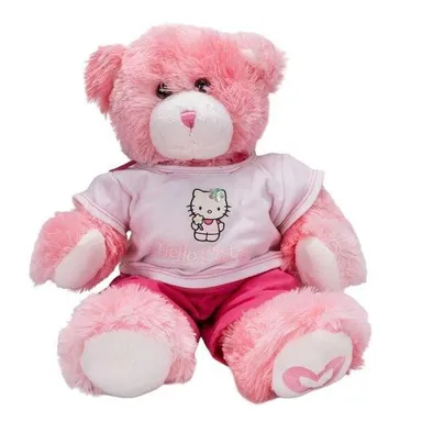 Build A Bear Hello Kitty Teddy Plush 16" Pink Shirt Jeans BABW Stuffed Animal