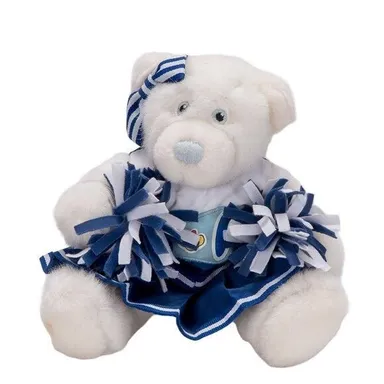 Build A Bear Cheerleader Teddy Plush 7" White Blue Pompoms Small Playskool 2004