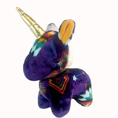 Southwest Design Purple Unicorn Plush Soft Stuffed Animal Golden Horn Stars