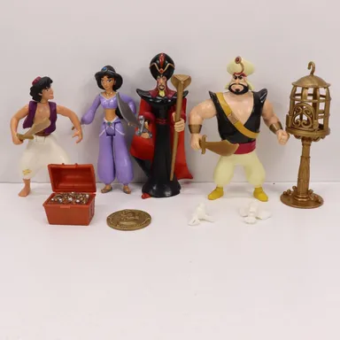Vintage Aladdin Action Figure Toy Lot 1992/1993 Jasmine Jafar Palace Guard