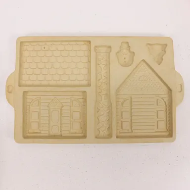 Vtg 1992 The Pampered Chef Stoneware Mold Gingerbread House & Piping Kit #1800