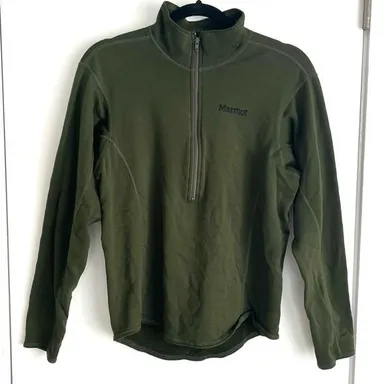 Marmot Lightweight Green Half Zip Fleece Pullover S
