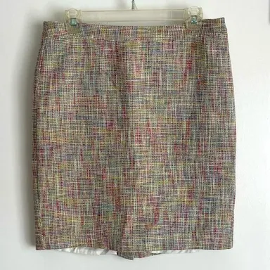 Loft Rainbow Tweed Pencil Skirt Size 10