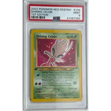 PSA 9 MINT Shining Celebi 1st Edition 106/105 Pokémon Neo Destiny (CGC/BGS)